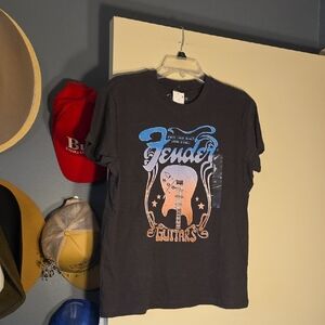 Fender Black T-Shirt with Blue and Orange Design